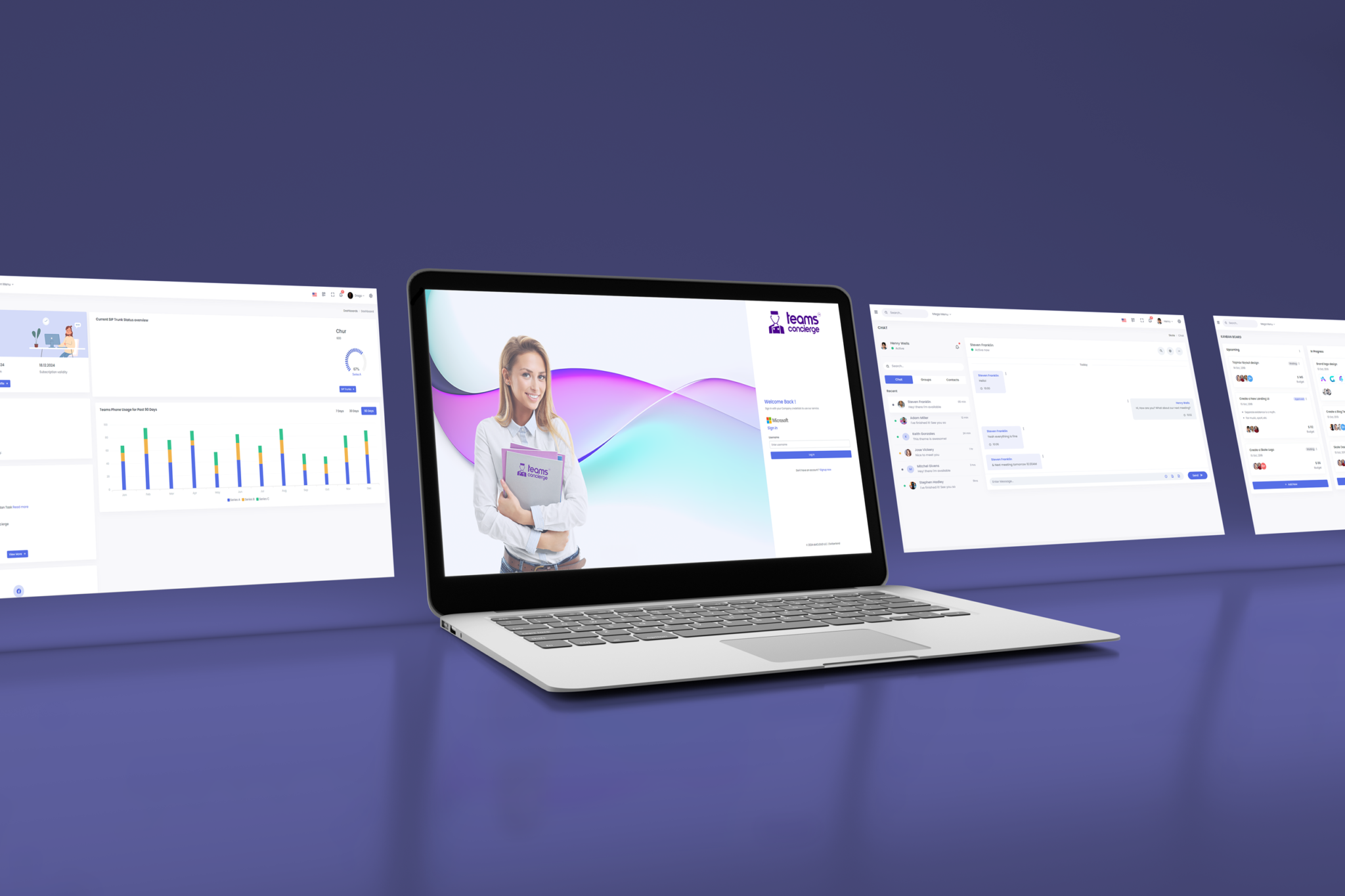 Teams Concierge platform on laptop